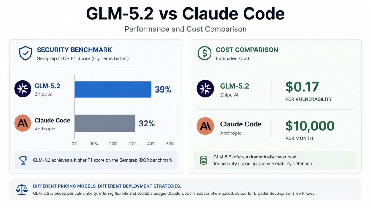 Open-Weight Model GLM-5.2 Matches Frontier Models on Security Benchmarks at One-Sixth the Cost