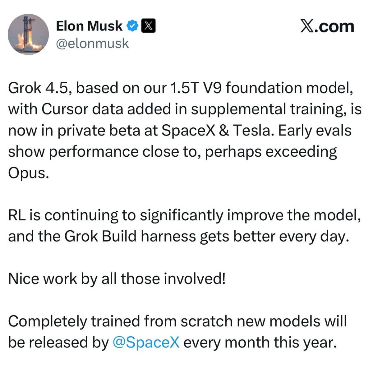 Grok 4.5 Is Now Inside SpaceX and Tesla. That’s the Real Story.