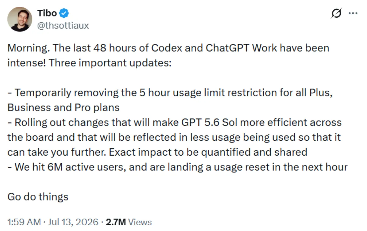 OpenAI Just Removed the 5-Hour Limit. That's a Warning Shot at Anthropic.