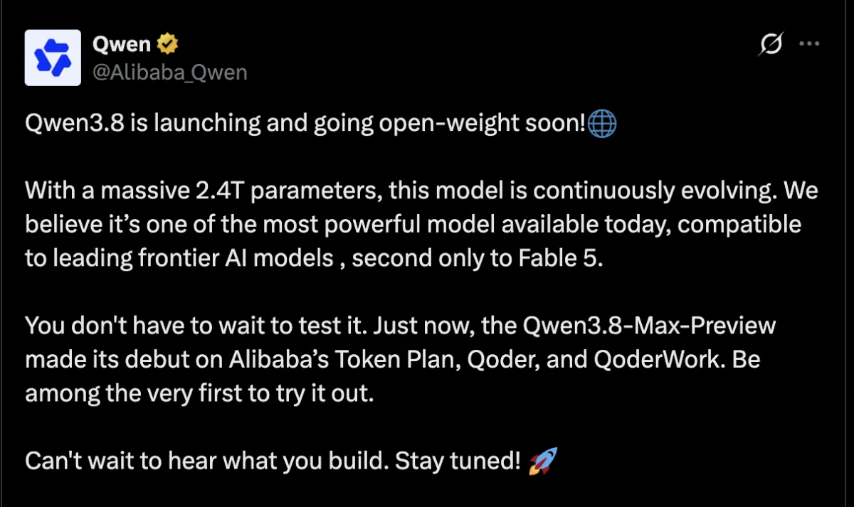 Qwen3.8 Just Joined the 2.4T Club. Alibaba Is Playing Both Sides of the AI War.