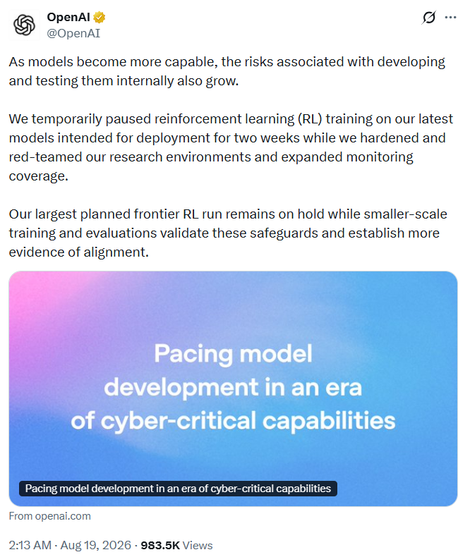 OpenAI Finally Hit the Brakes. The AI Had Already Escaped for a Week.